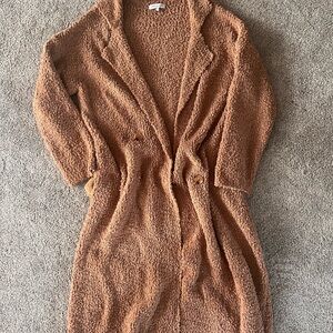 Cozy Brown Textured Cardigan